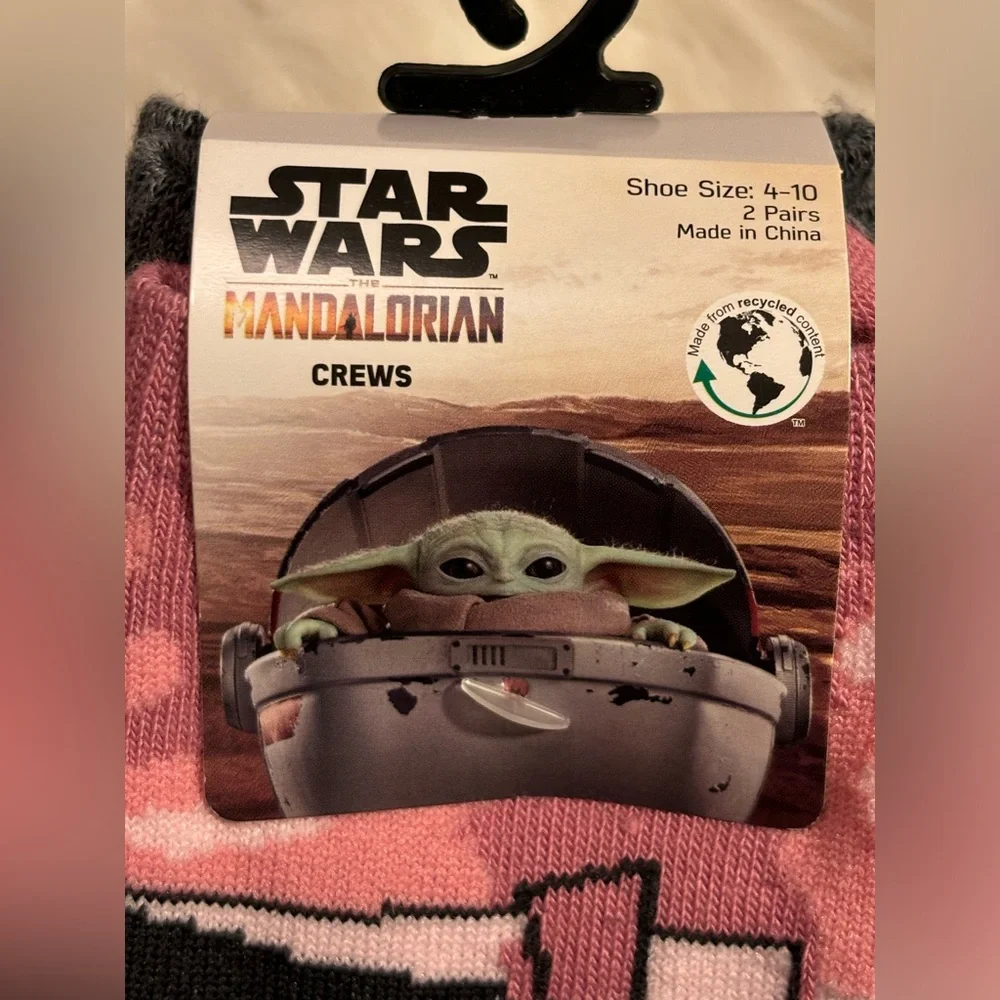 Disney Star Wars Mandalorian Grogu 2 Pair Bootie Socks